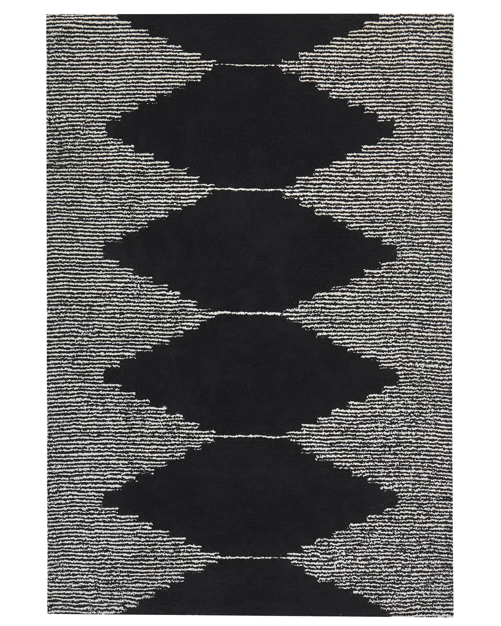 Matto BATHINDA Musta/valkoinen 160 x 230 cm Puuvilla