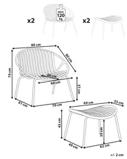 Set med 2 trädgårdsstolar CASPERIA med fotpall Grön_1032362