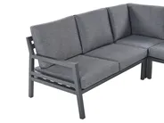 Garden Corner Sofa with Table 5 Seater VIZZINI Metal Grey_798486