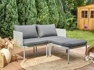 Garden Lounge Set with Table 2 Seater TERRACINA Metal Light Grey_863606