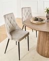 Sett med 2 spisestoler AVENIR Fløyel Beige