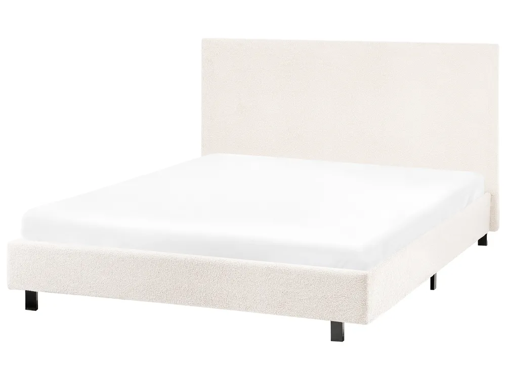 Säng med lamellram Bouclé ALBI 120 x 200 cm Off-White_1060916