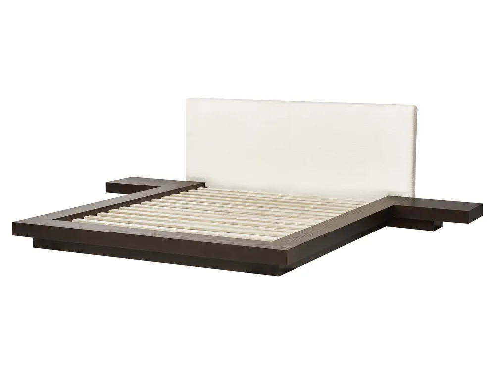 Sänky LED-valolla Buklee ZEN 160 x 200 cm LED-valo Tumma saarniviilu_931448