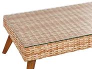 Garden Lounge Set with Table 4 Seater VITTORIA PE Rattan Off-White_930719