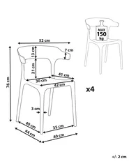 Set of 4 Garden Chairs GUBBIO Grey_862373