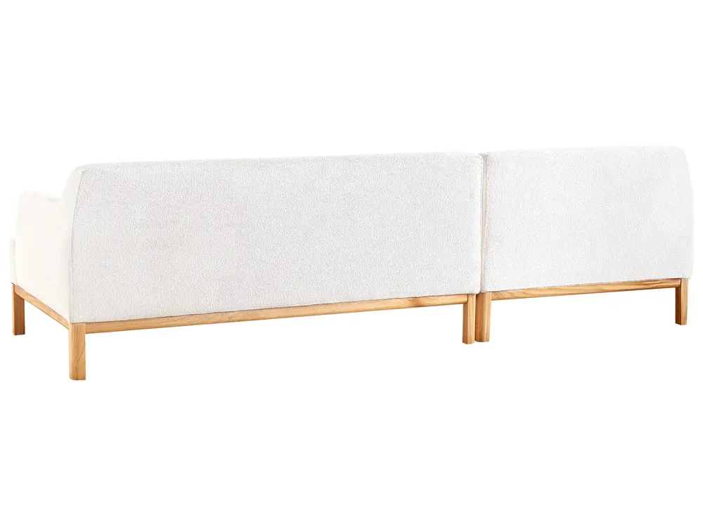 Hörnsoffa 3-sits SOSJO Bouclé Off-White Högervänd_941239