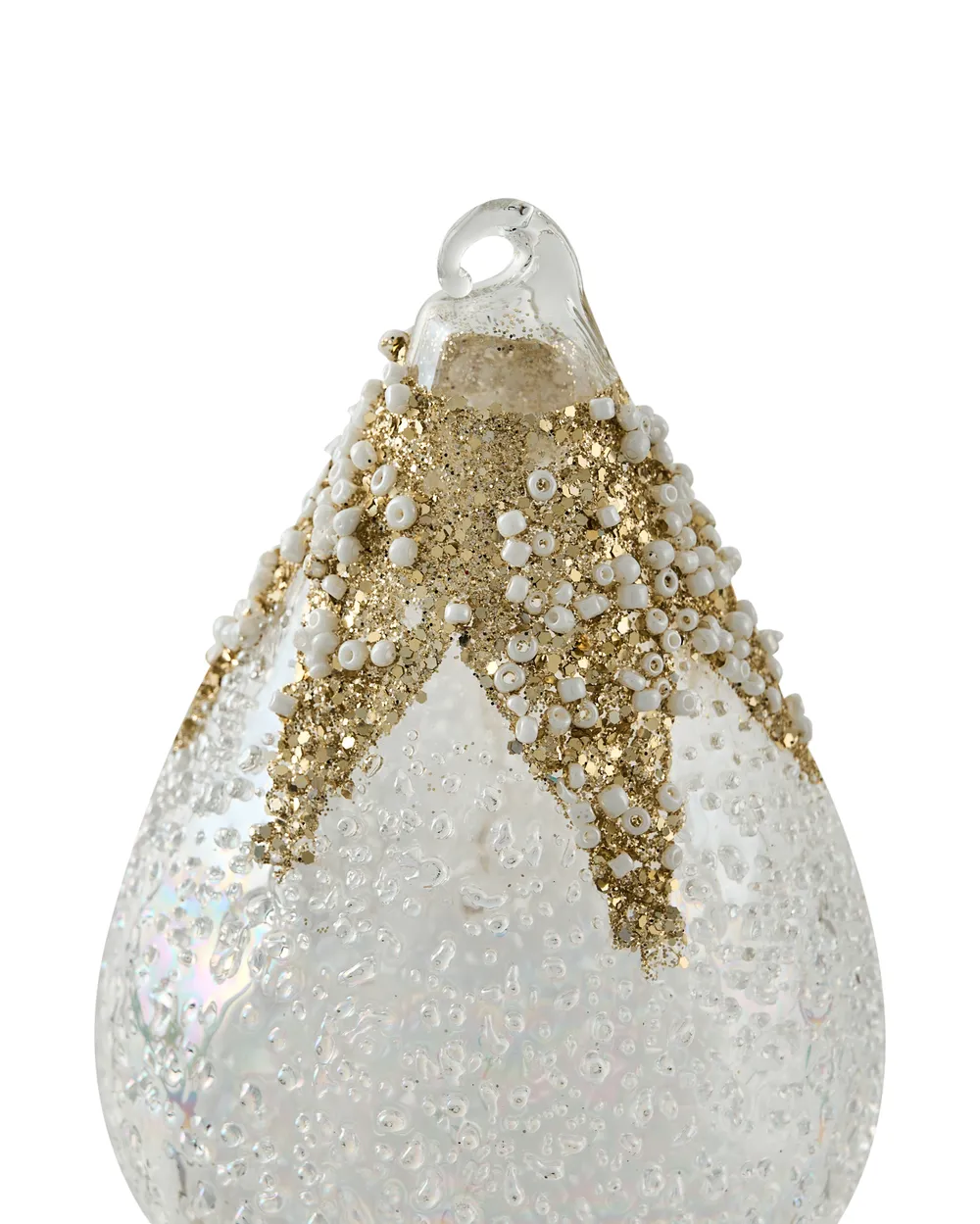 Set of 25 Baubles ICICLE Glass Transparent/ Gold_1028447