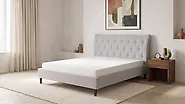Bed Fabric SAVERNE 160 x 200 cm (EU King Size) Light Grey_1182308