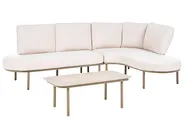 Garden Sofa with Table 4 Seater POLLINA Metal Brown_1078972