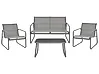 Garden Lounge Set with Table 4 Seater BARREA Metal Grey