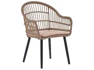 Garden Dining Set 6 Seater ALIANO with Cushions PE Rattan Pastel Pink_851400