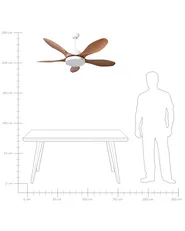 Ceiling Fan with Light BARBET with Remote LED Light Brown_1032027