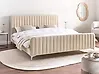 Bed Velvet LUNAN 180 x 200 cm (EU Super King) Light Beige
