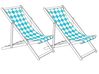 Set of 2 Sun Lounger Replacement Fabrics ANZIO/AVELLINO 113 x 44 cm Blue