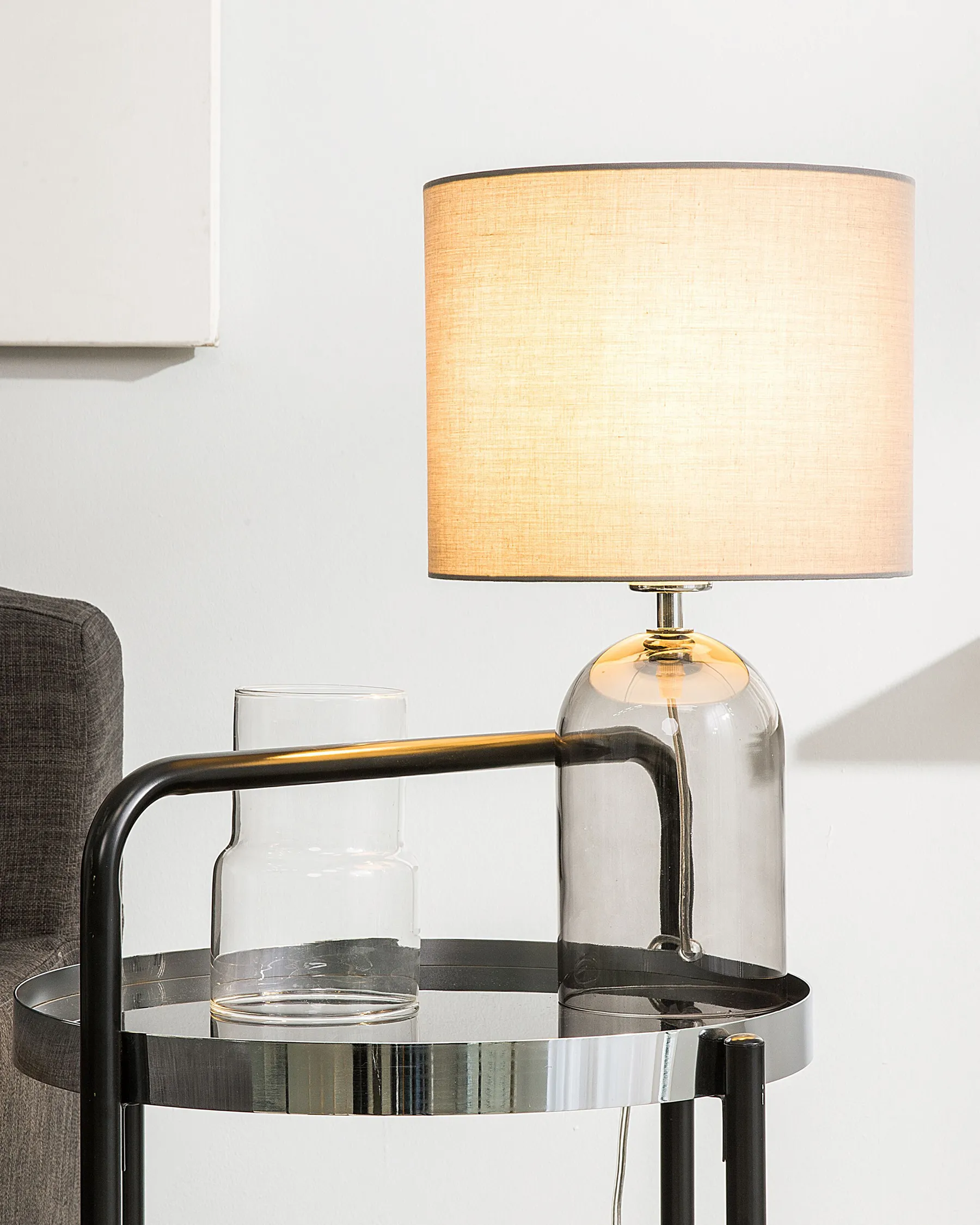 Table Lamp DEVOLL Glass Grey_741408