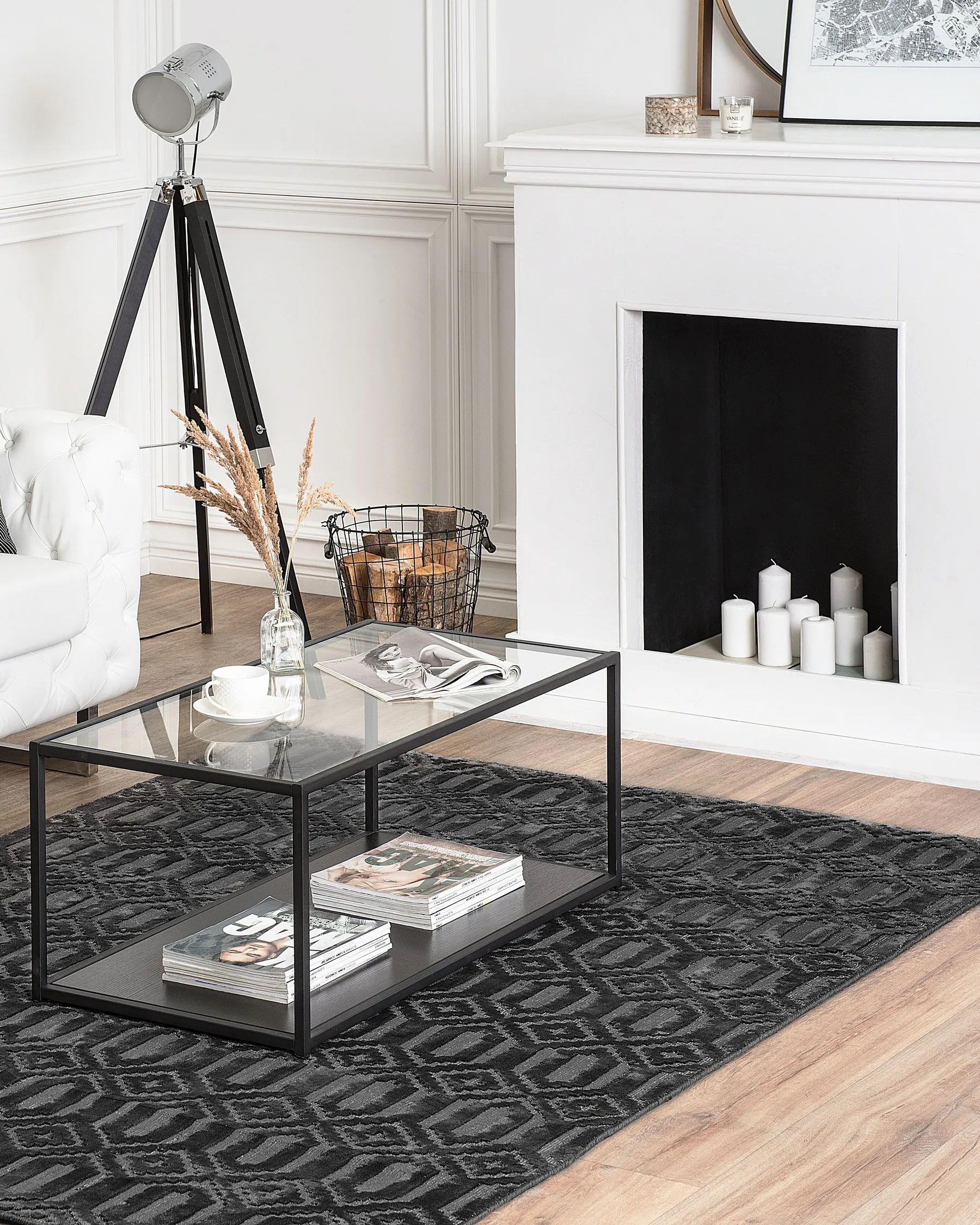 Rug ADATEPE Dark Grey 160 x 230 cm Viscose_750654