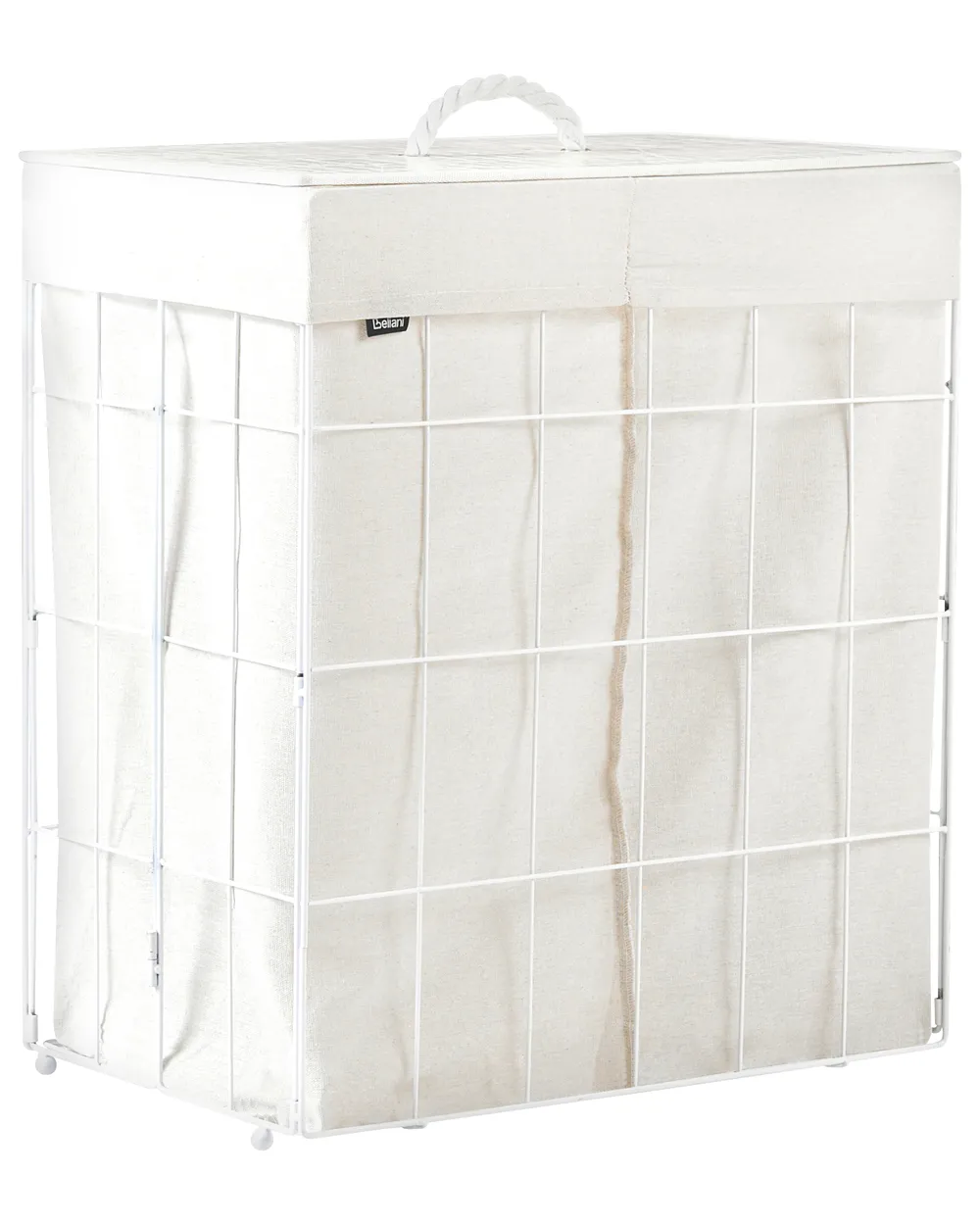 Laundry Basket with Lid APOTERI Metal White 100 L