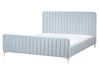 Bed Velvet LUNAN 160 x 200 cm (EU King Size) Light Blue