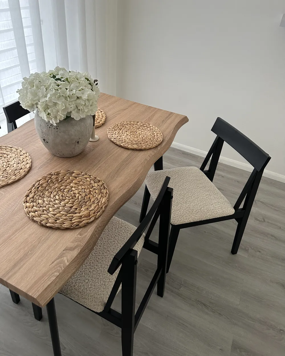 Set of 2 Dining Chairs ISLE Wood Black/ Beige_1026196