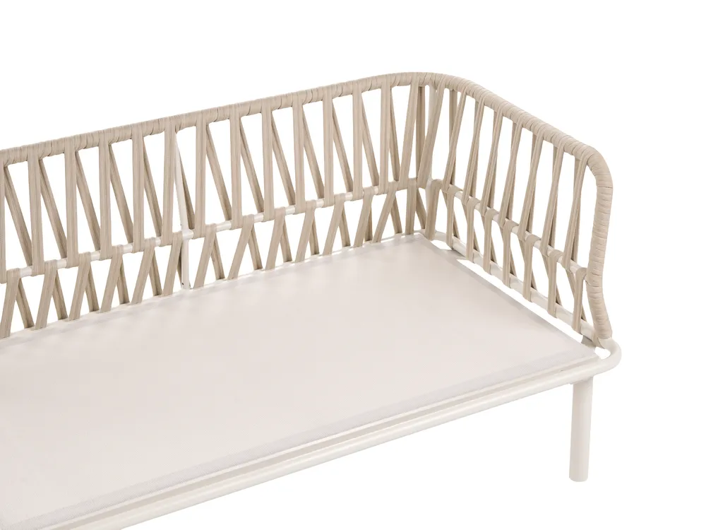 Garden Corner Sofa with Table 3 Seater ORTE Metal Beige Right Hand_1125246