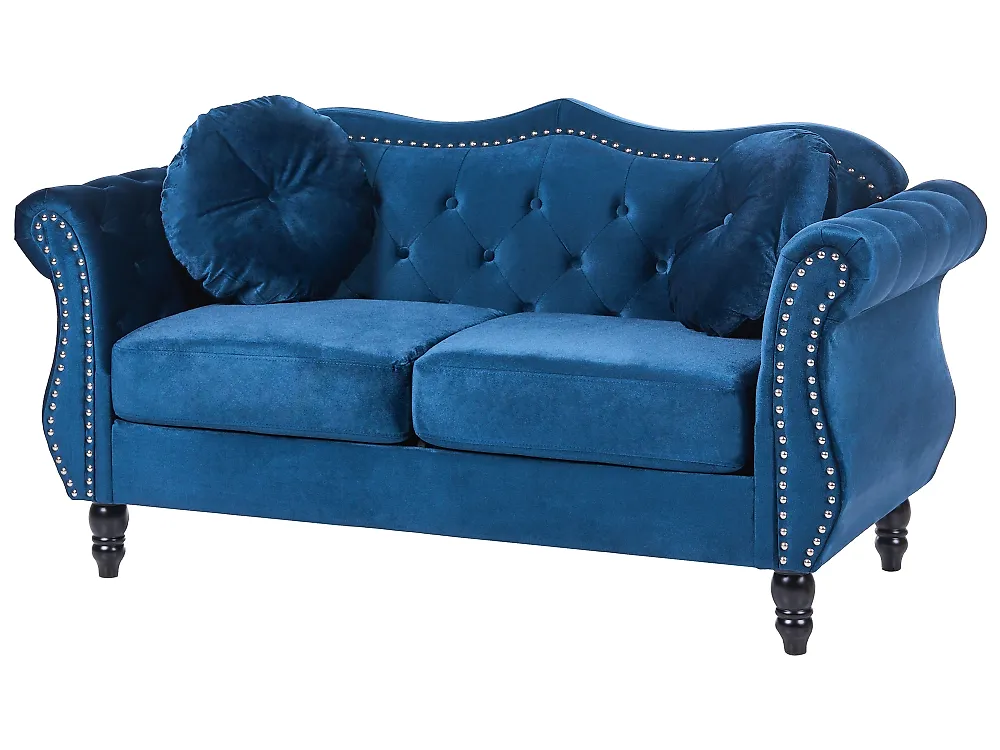 Sofa 2 Seater SKIEN Velvet Navy Blue_1171081