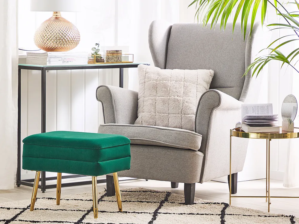 Upholstered Storage Bench ODESSA Velvet Dark Green