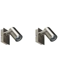 Set med 2 spotlightlampor KLIP Justerbar Metall Silver_828832