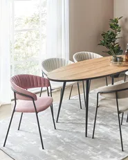 Set of 2 Dining Chairs MARIPOSA Velvet Pink_871960