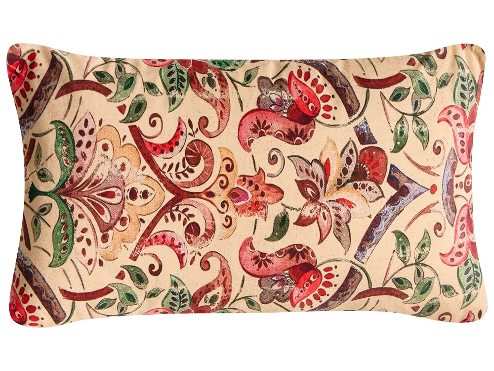 Set of 3 Decorative Cushions DYERA 30 x 50 cm 45 x 45 cm Cotton Multicolour Floral Pattern_1040352