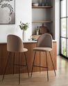 Set of 2 Bar Chairs ARCOLA Velvet Taupe