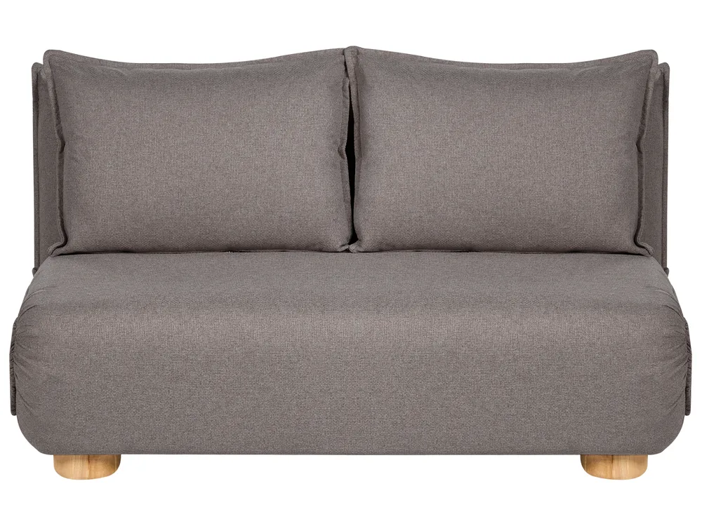 Sofa Bed 2 Seater ABISKO Faux Linen Dark Grey