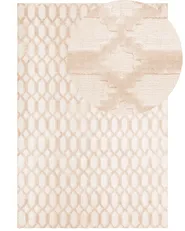 Rug CIZRE Beige 160 x 230 cm Viscose_750499