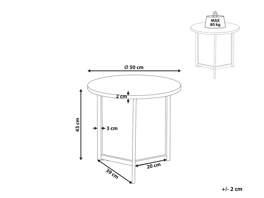 Side Table TIPPO Dark Brown_851594
