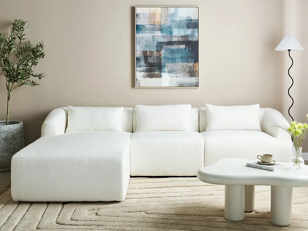 Corner Sofa SVANSELE Boucle Off-White Right Hand_1175180