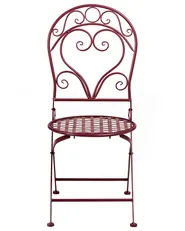 Set of 2 Garden Chairs ALBINIA Metal Burgundy_1016235