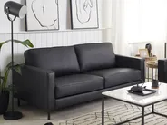 Sofa 3 Seater SAVALEN Leather Black_723693
