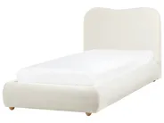 Säng med förvaring BLAGNAC Bouclé Off-White 90 x 200 cm_1009333