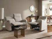 Elektrisk reclinerfåtölj VERDAL Inklusive fotstöd Sammet Beige_1080985