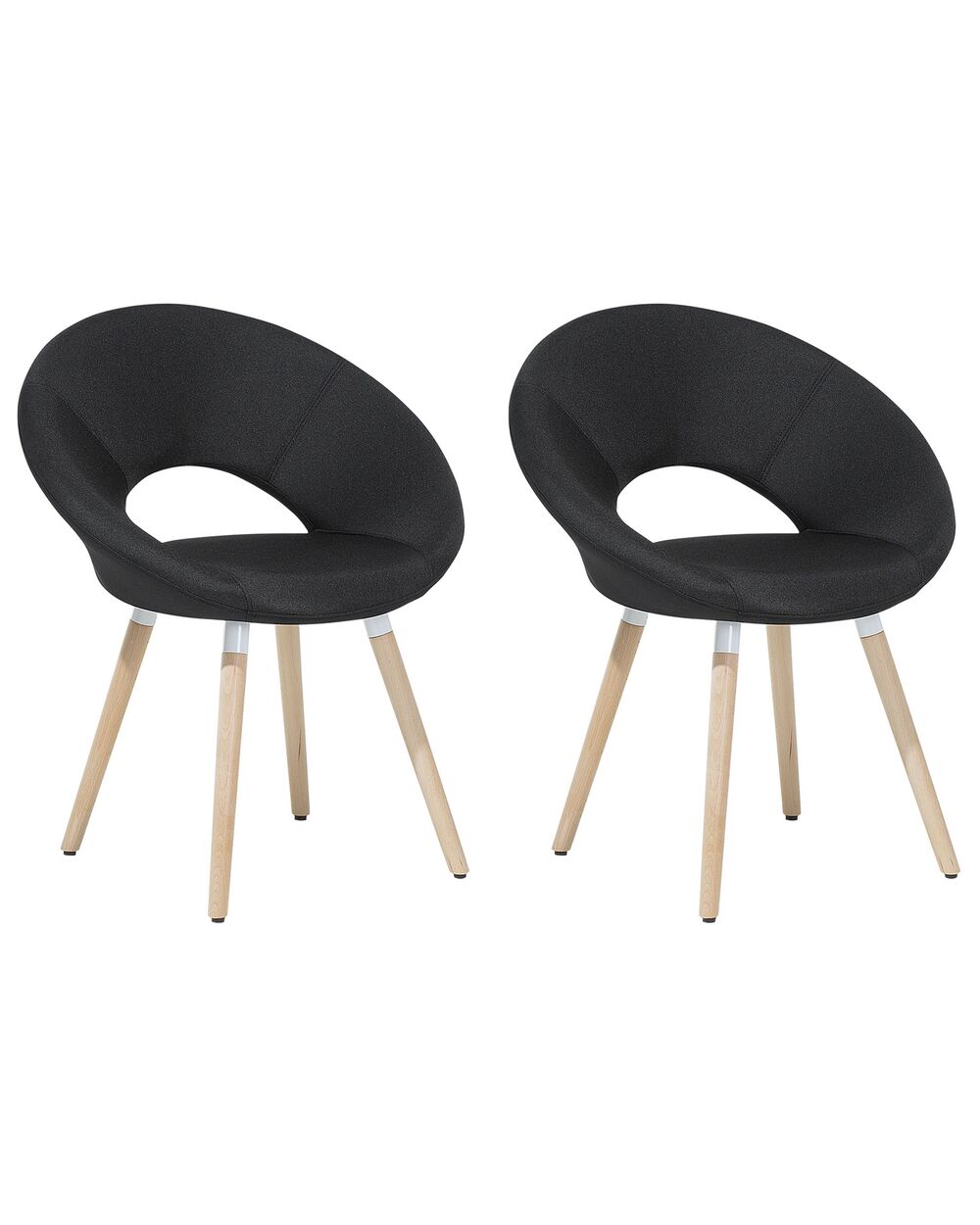 Set of 2 Dining Chairs ROSLYN Fabric Black