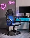 Office Chair FIGHTER Faux Leather Navy Blue