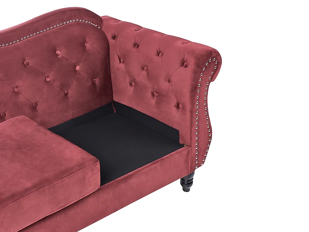 Sofa 2 Seater SKIEN II Velvet Dark Red_1171138