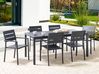 Garden Dining Set 6 Seater VERNIO Black