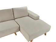Corner Sofa 3 Seater NORA Fabric Light Beige Left Hand_937391