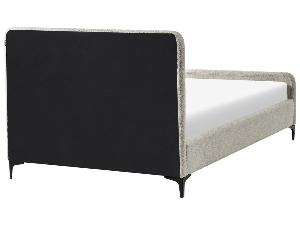 Bed Boucle LUNAN 120 x 200 cm (EU Small Double) Beige_1025647