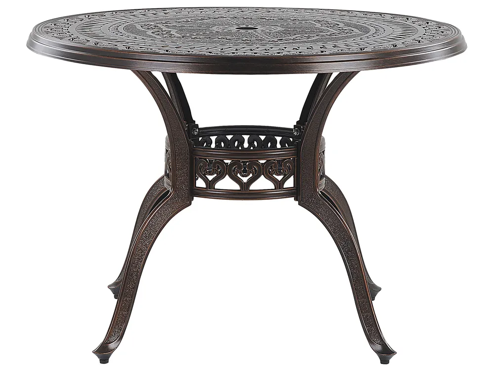Garden Dining Table SALENTO 102 cm 102 cm Metal Dark Brown