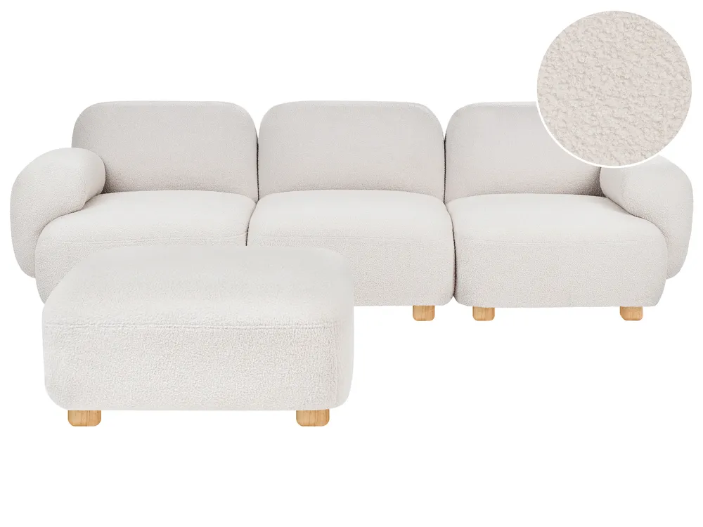 Modular Sofa 3 Seater AMLI with Ottoman Boucle Off-White