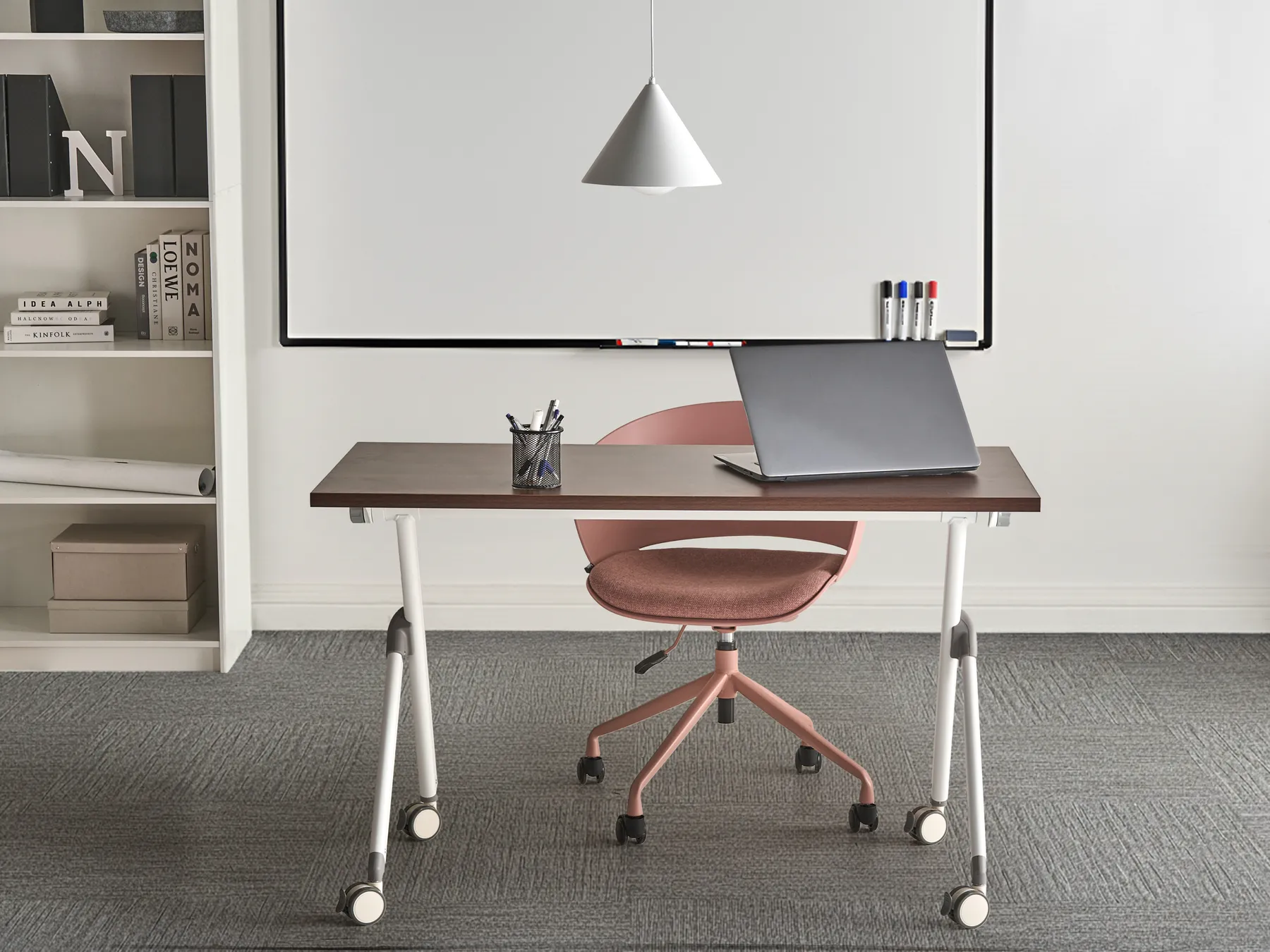 Hopfällbart skrivbord BENDI 120 cm 60 cm Mörkbrun_1030667