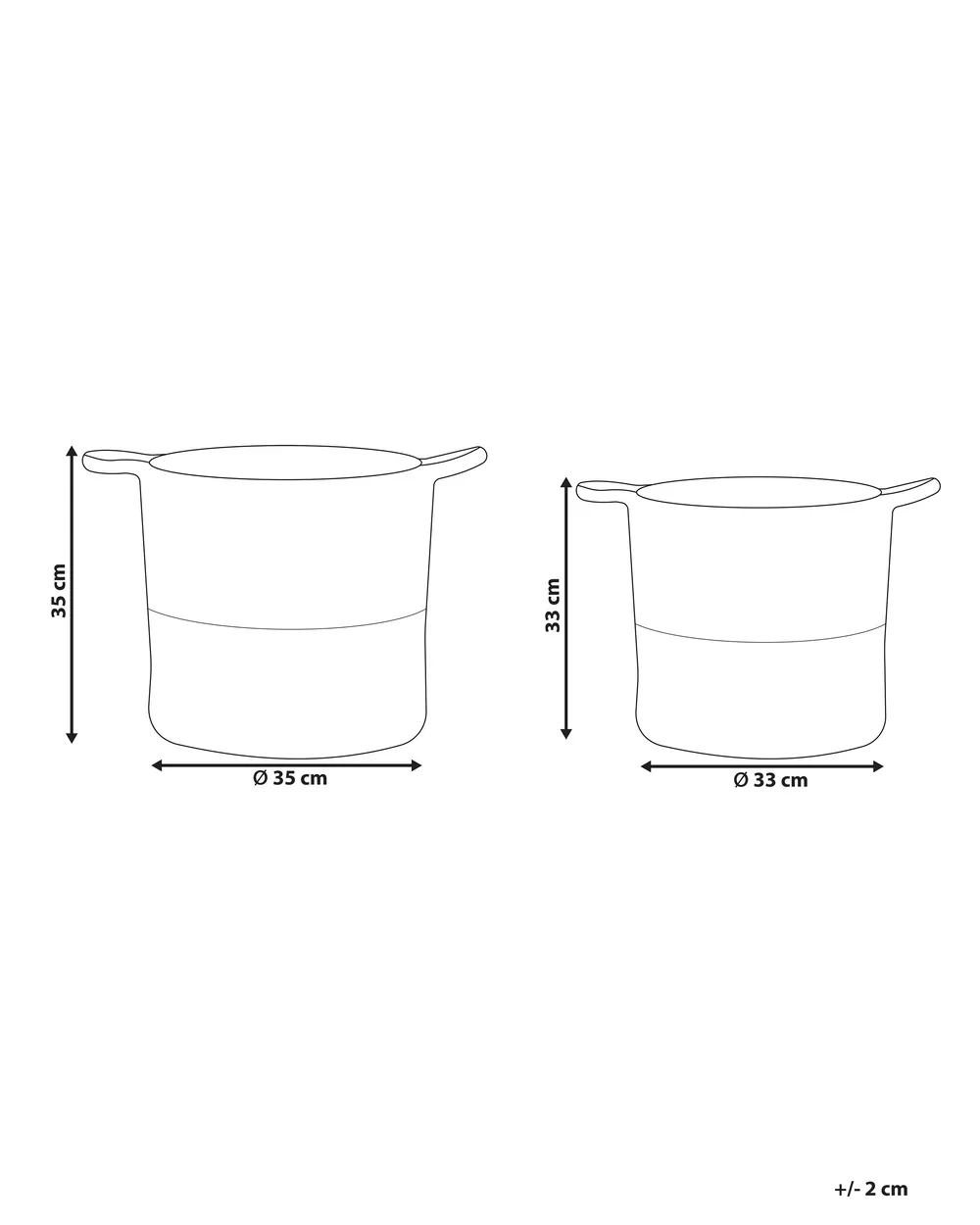 Set of 2 Baskets PAZHA Cotton Black_841392