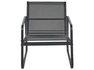 Garden Lounge Set with Table 4 Seater BARREA Metal Black_921819