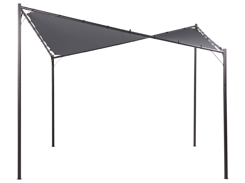 Paviljong AVENTINE 300 cm x 300 cm Metall Mörkgrå